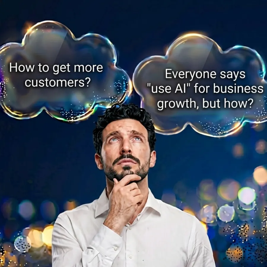 Entrepreneur thinking about business challenges